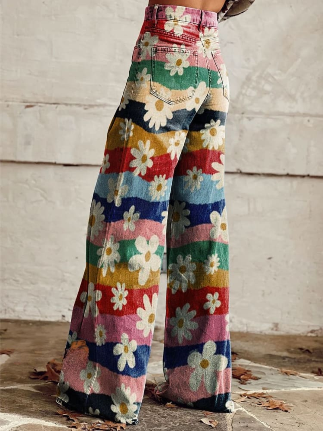 KATHERINE™ | RETRO BLOEMEN WIJDE BROEK
