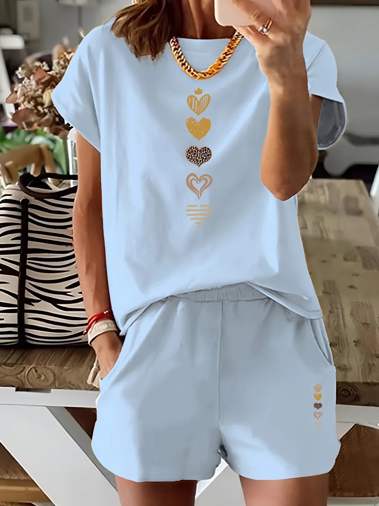 Lyra – Casual Tweedelige Set met Grafische Print