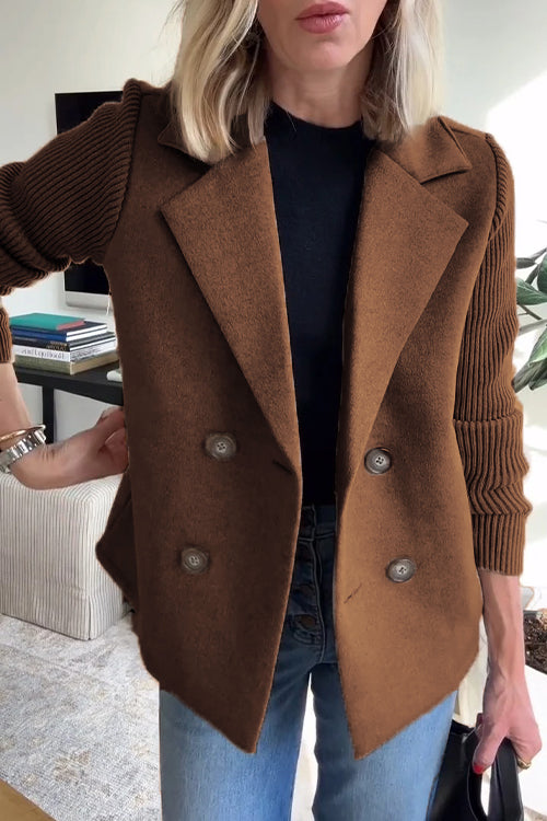 Lenora™ | Elegante Blazer met Gebreide Mouwen