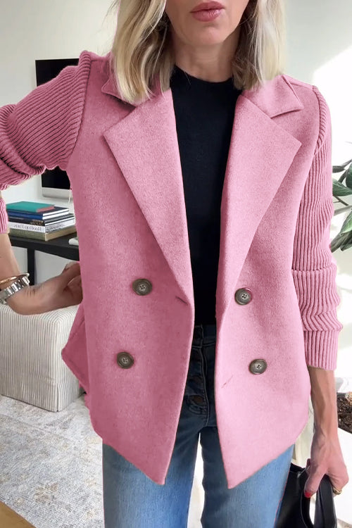 Lenora™ | Elegante Blazer met Gebreide Mouwen