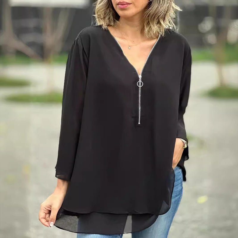 Aria | Lichtgewicht Blouse met Rits