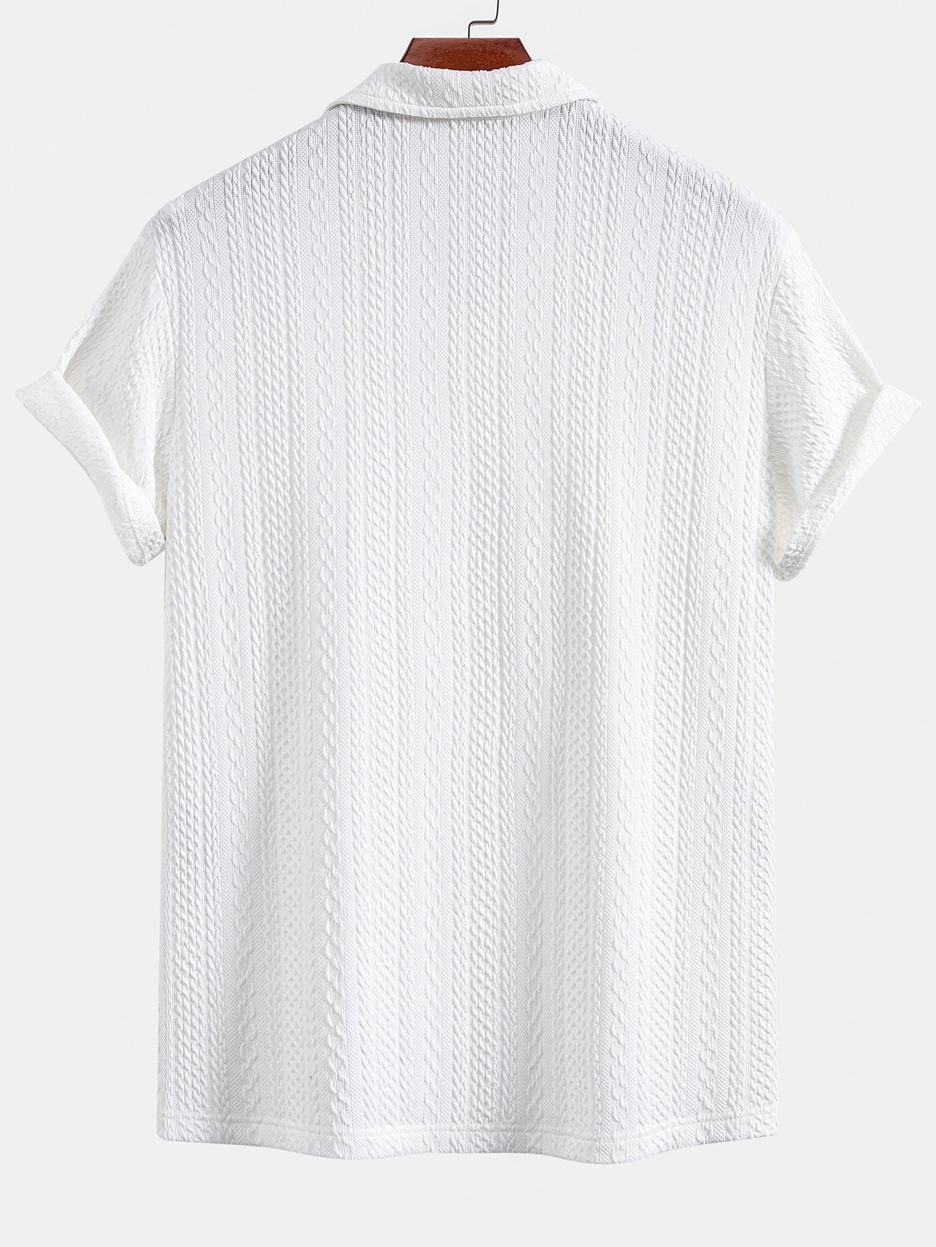 Textured Jacquard Gebreid Poloshirt