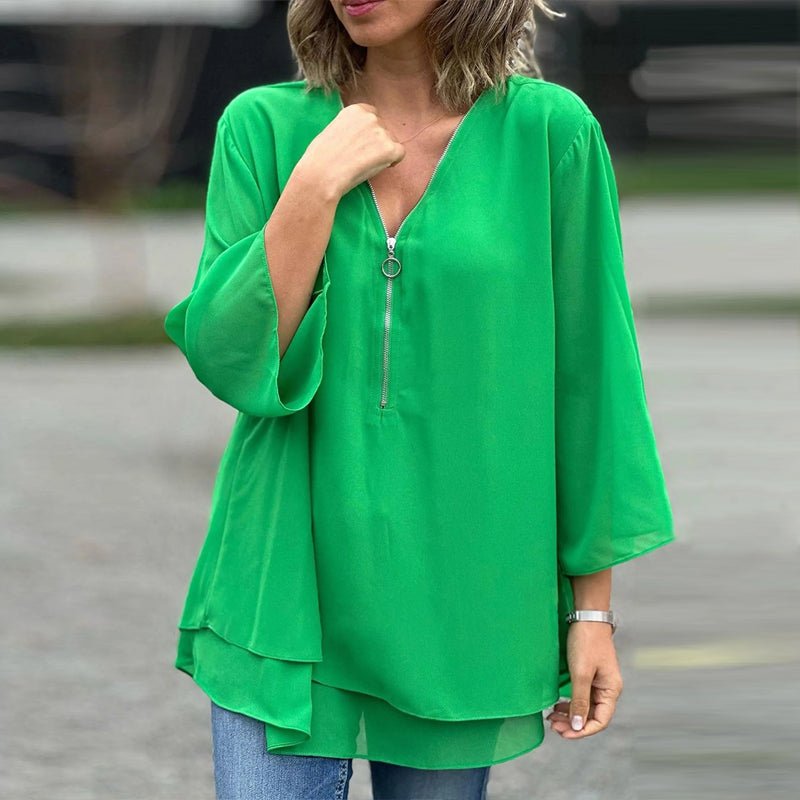 Aria | Lichtgewicht Blouse met Rits