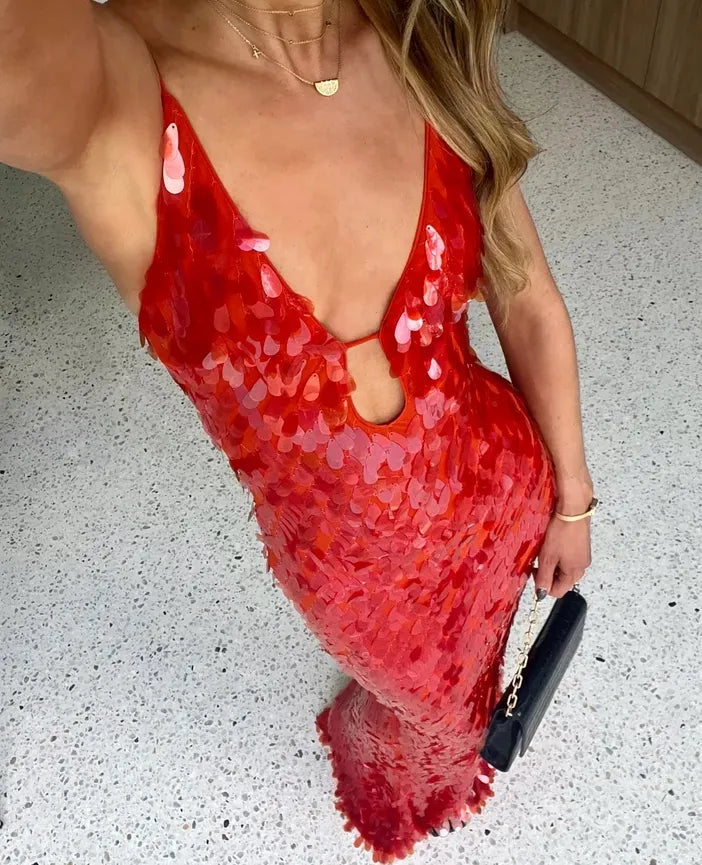 Pailletten Maxi Jurk