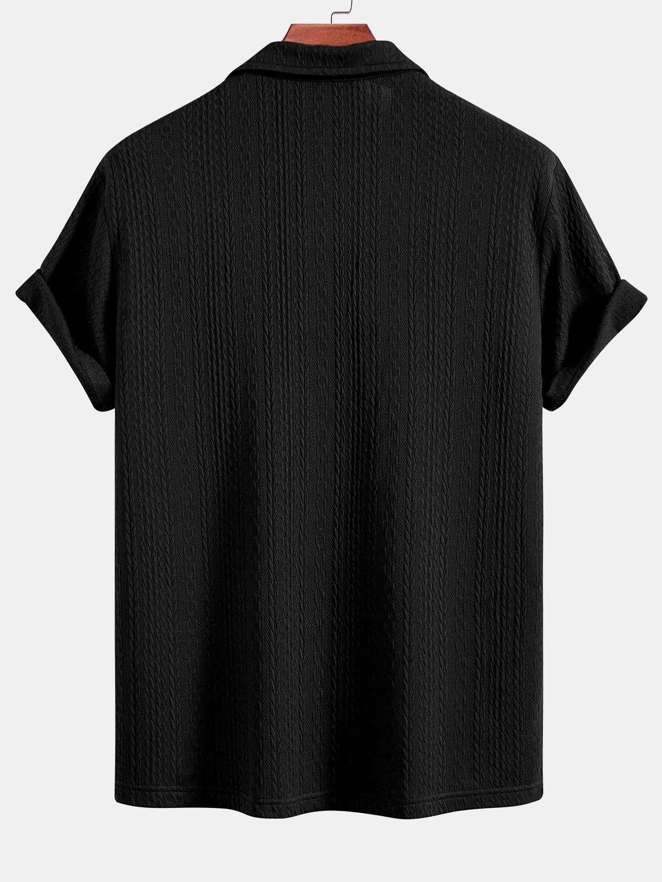 Textured Jacquard Gebreid Poloshirt