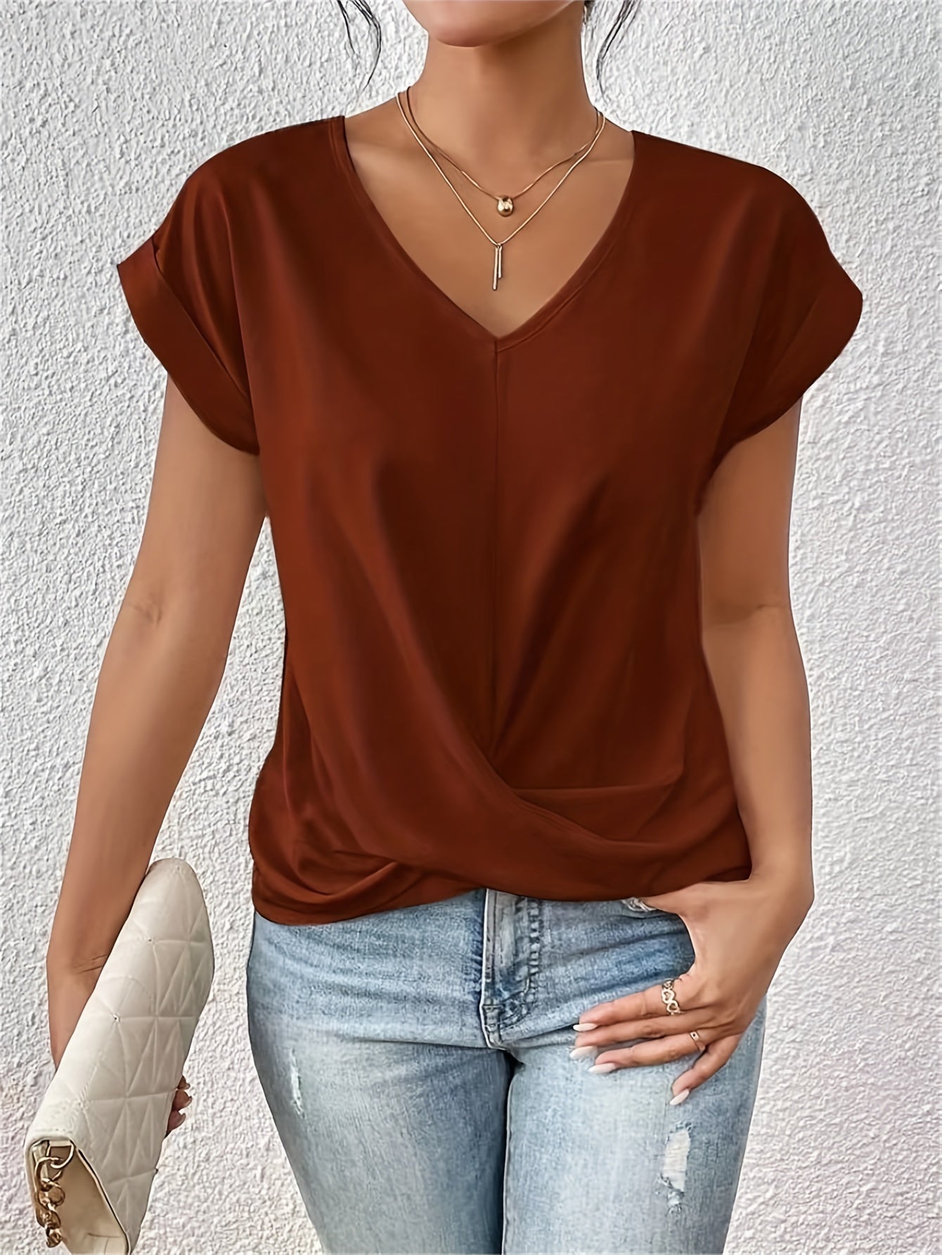 Cleo™ - Casual T-Shirt met Sweetheart-hals