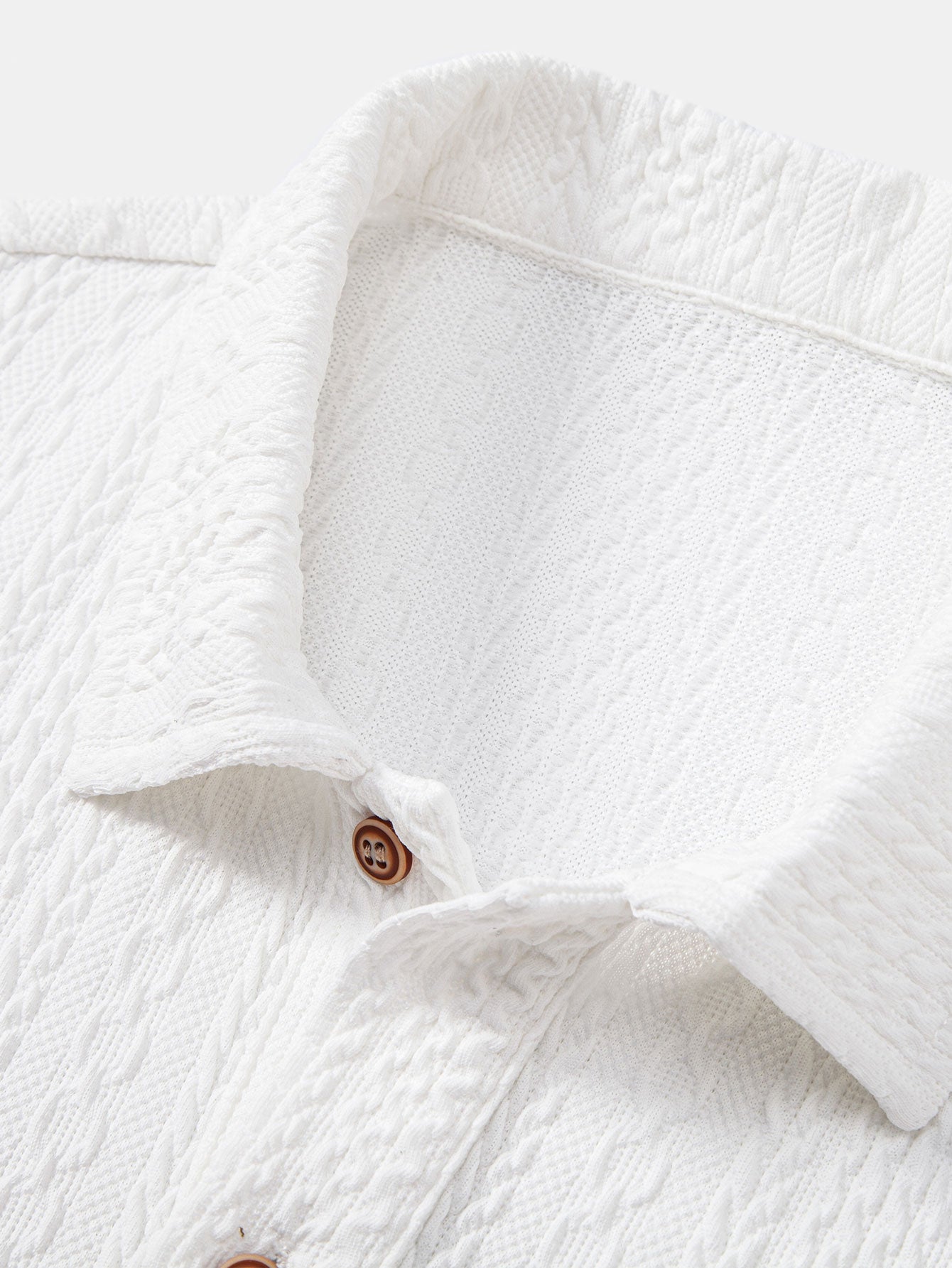 Textured Jacquard Gebreid Poloshirt