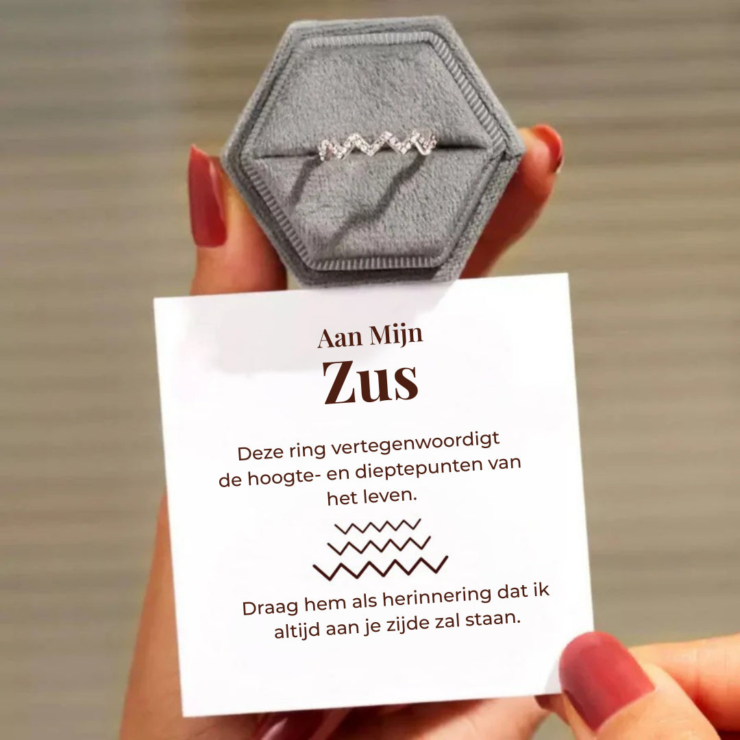 Verstelbare Ring – Aan mijn zus – Ik zal altijd aan je zijde staan (Limited Edition) (1+1 GRATIS)