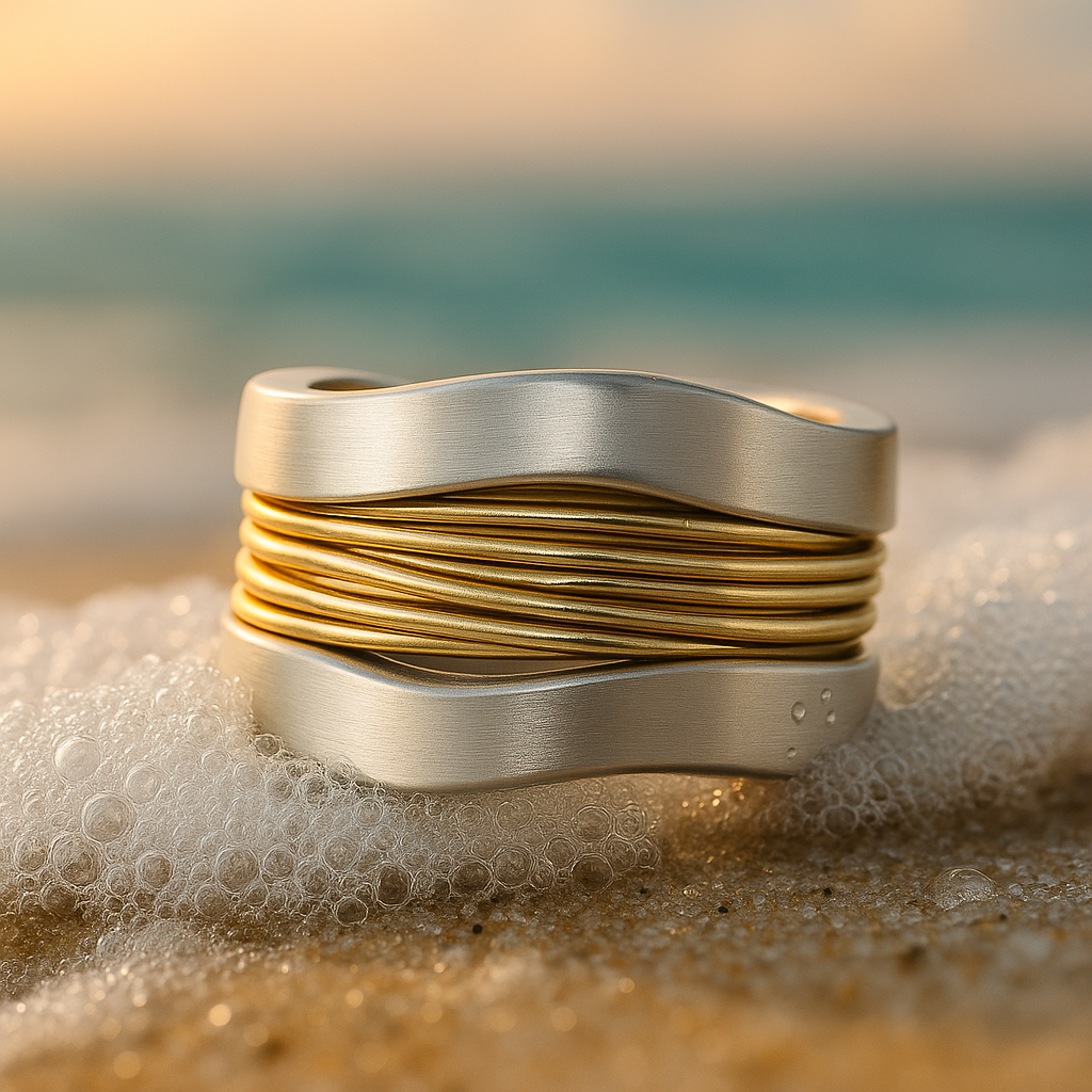 Lunare™ – Zilveren Ring met Gouden Draadaccenten