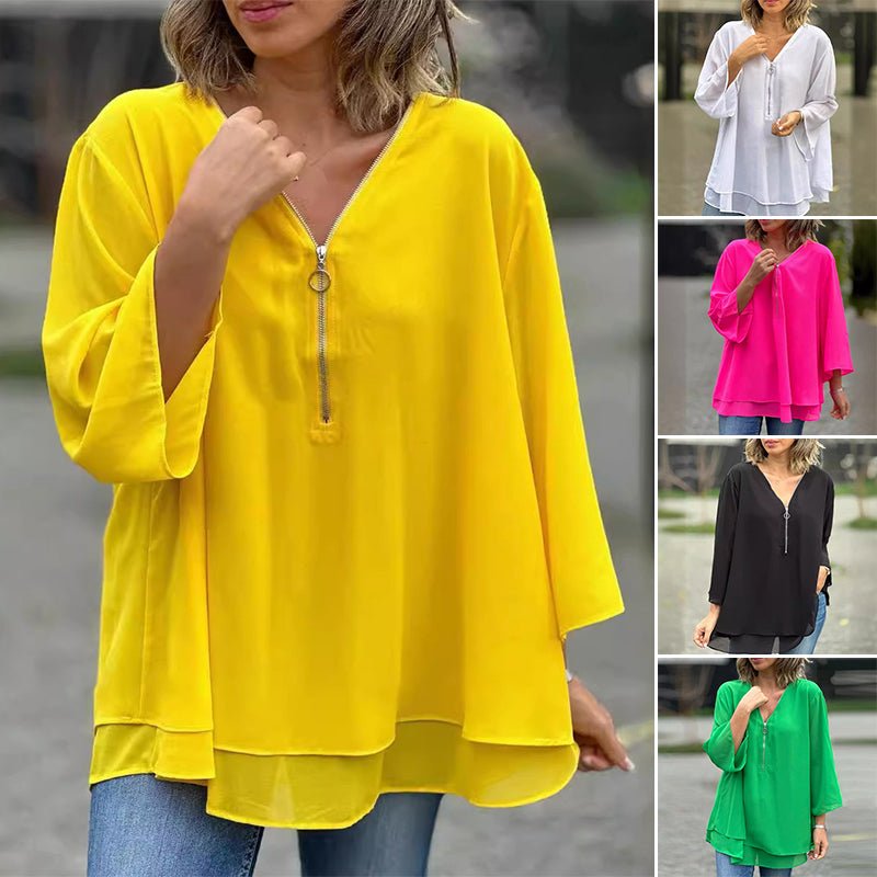 Aria | Lichtgewicht Blouse met Rits