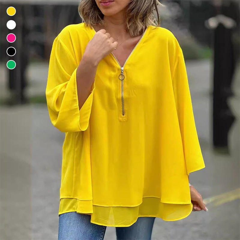 Aria | Lichtgewicht Blouse met Rits