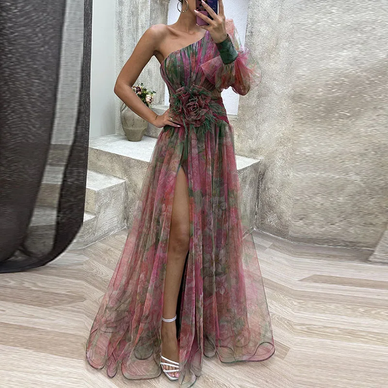 Felina | One-Shoulder Flowing Avondjurk