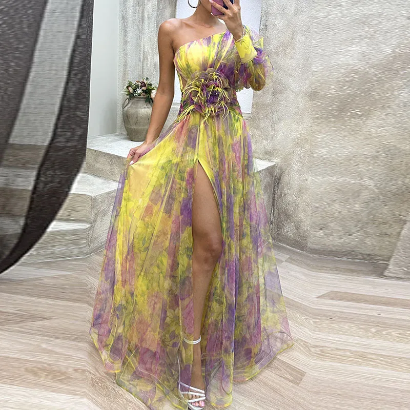 Felina | One-Shoulder Flowing Avondjurk