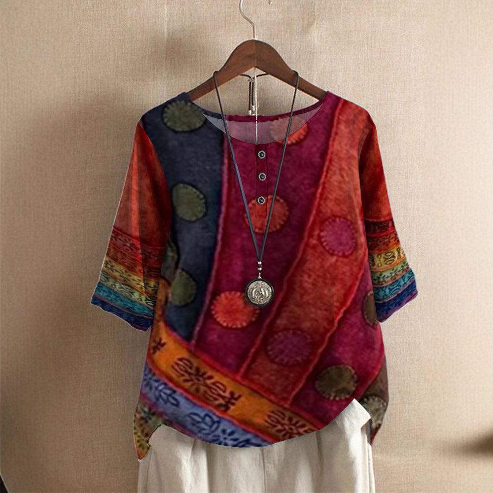 Ghuen | Kleurrijke Boho Top