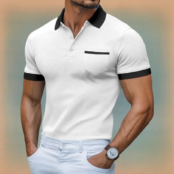 Joris – Slim Fit Polo met Contrasterende Afwerking
