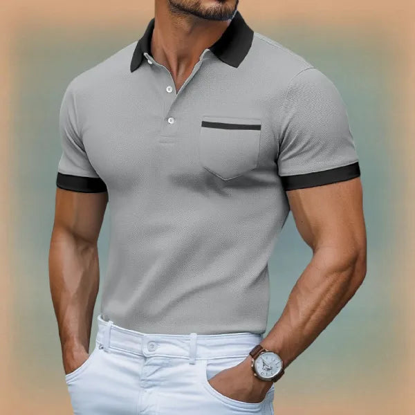 Joris – Slim Fit Polo met Contrasterende Afwerking