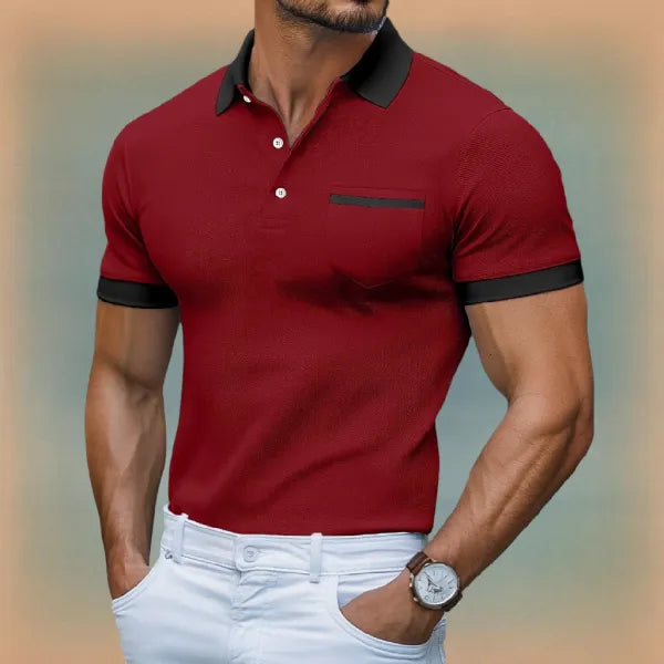 Joris – Slim Fit Polo met Contrasterende Afwerking