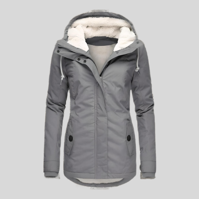 Alienor | Waterdichte Lange Jas met Capuchon en Voering