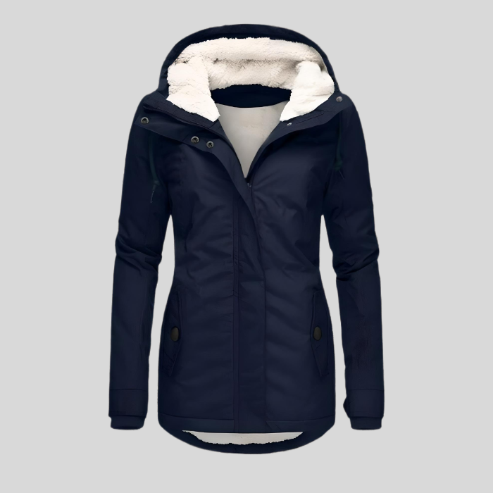 Alienor | Waterdichte Lange Jas met Capuchon en Voering