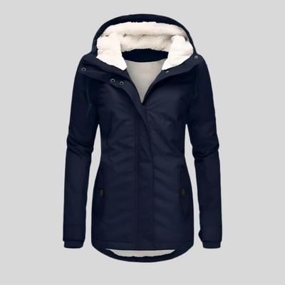 Alienor | Waterdichte Lange Jas met Capuchon en Voering