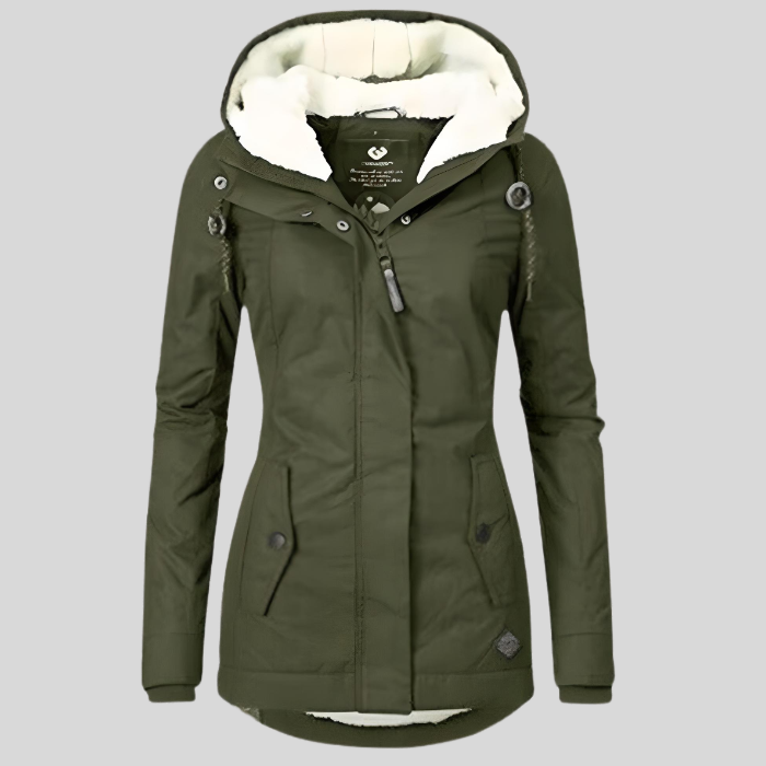 Alienor | Waterdichte Lange Jas met Capuchon en Voering