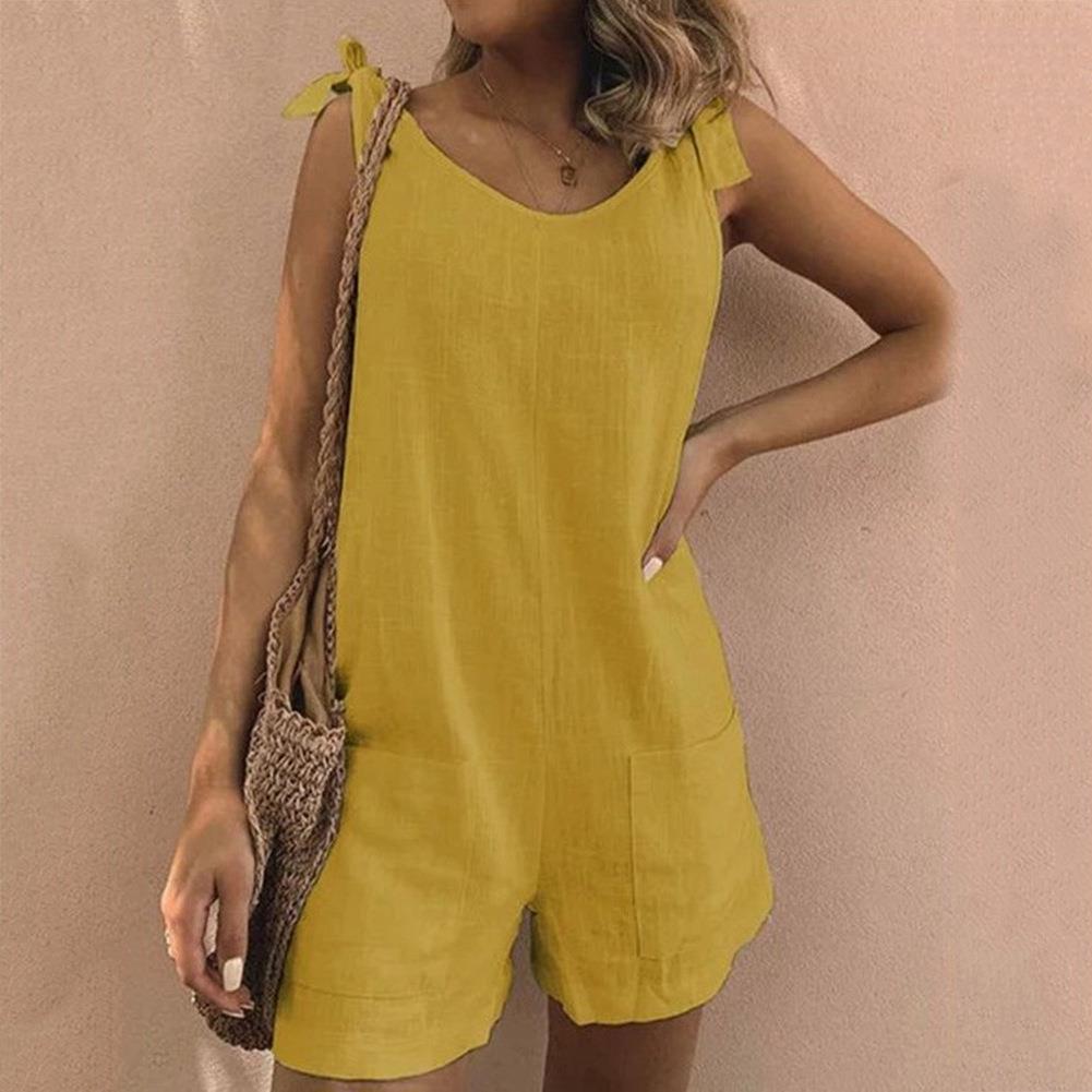 Addison – Jumpsuit met Strikbandjes en Zakken