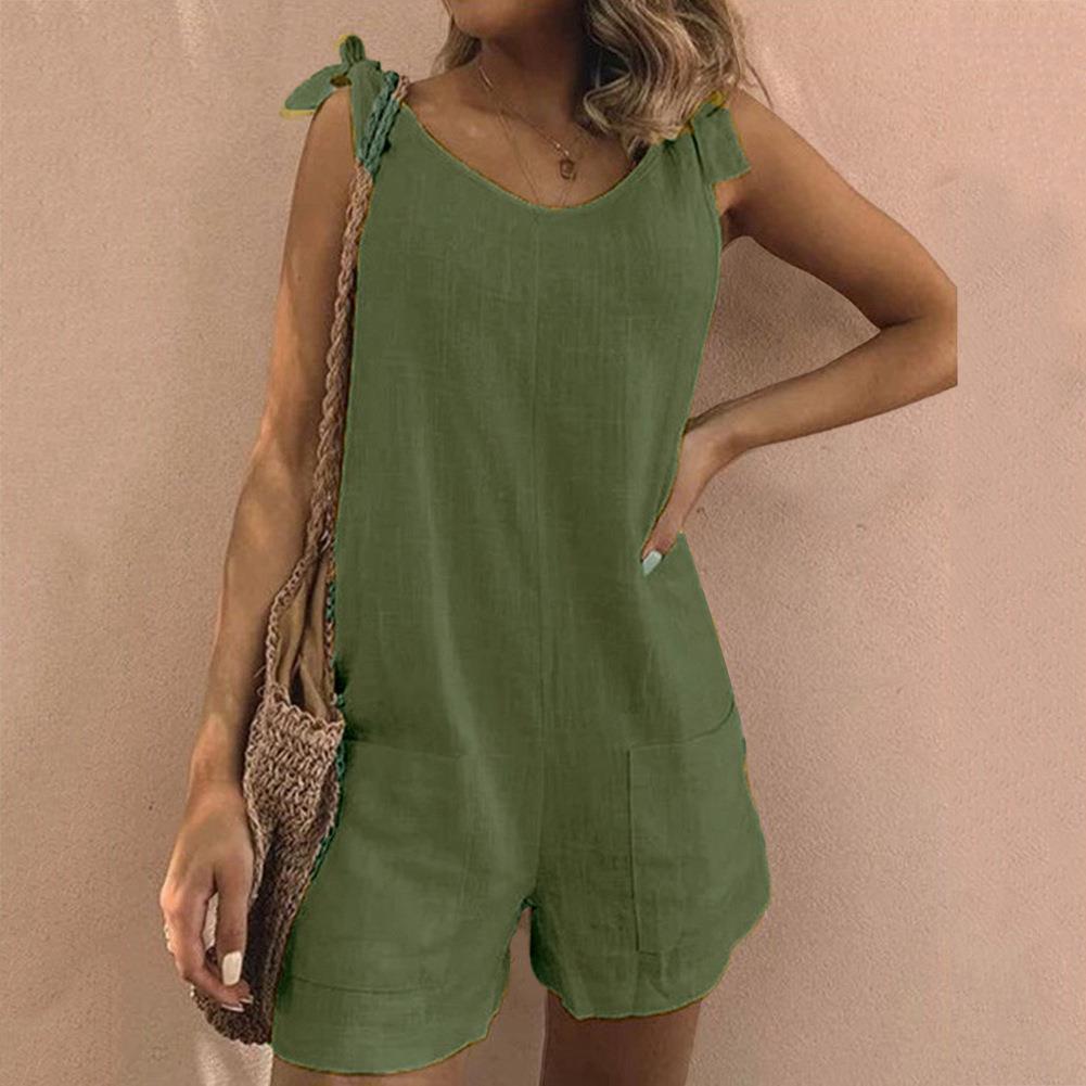 Addison – Jumpsuit met Strikbandjes en Zakken