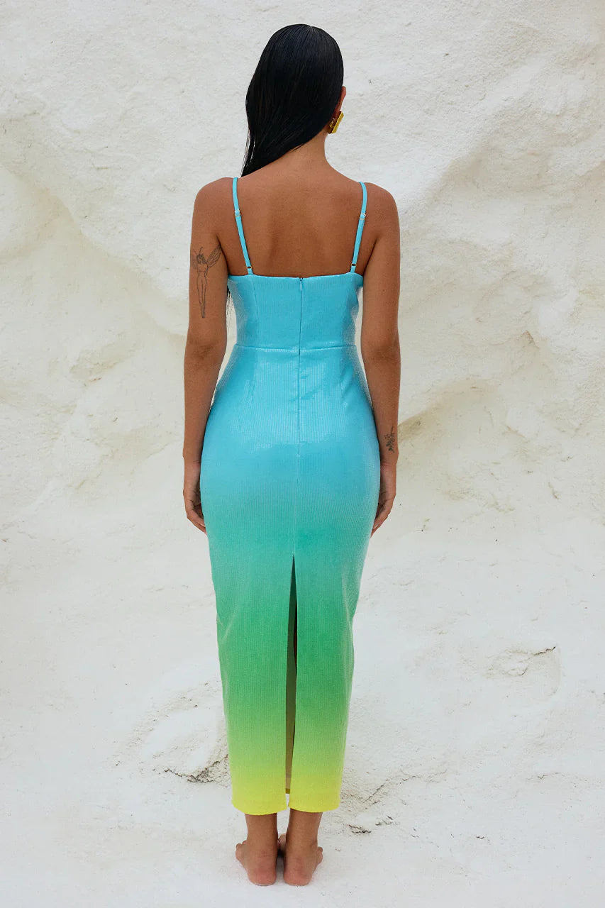 Pailletten Midi Jurk met Zeester Broche