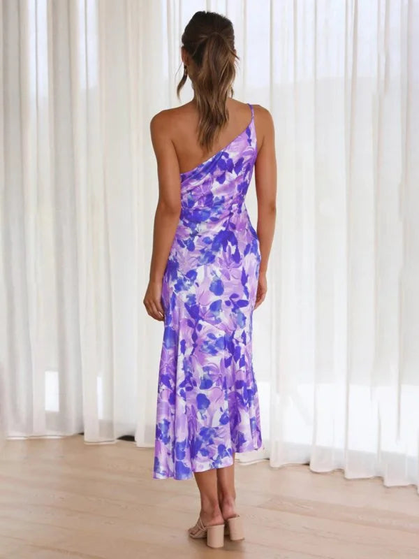 Sanne – Asymmetrische Maxi-jurk met Bloemenprint