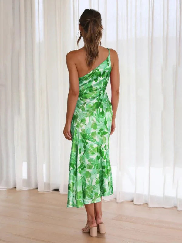 Sanne – Asymmetrische Maxi-jurk met Bloemenprint