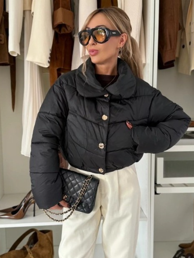 Sanna | Lyxig Dunjacka med Generös Fuskpälskrage