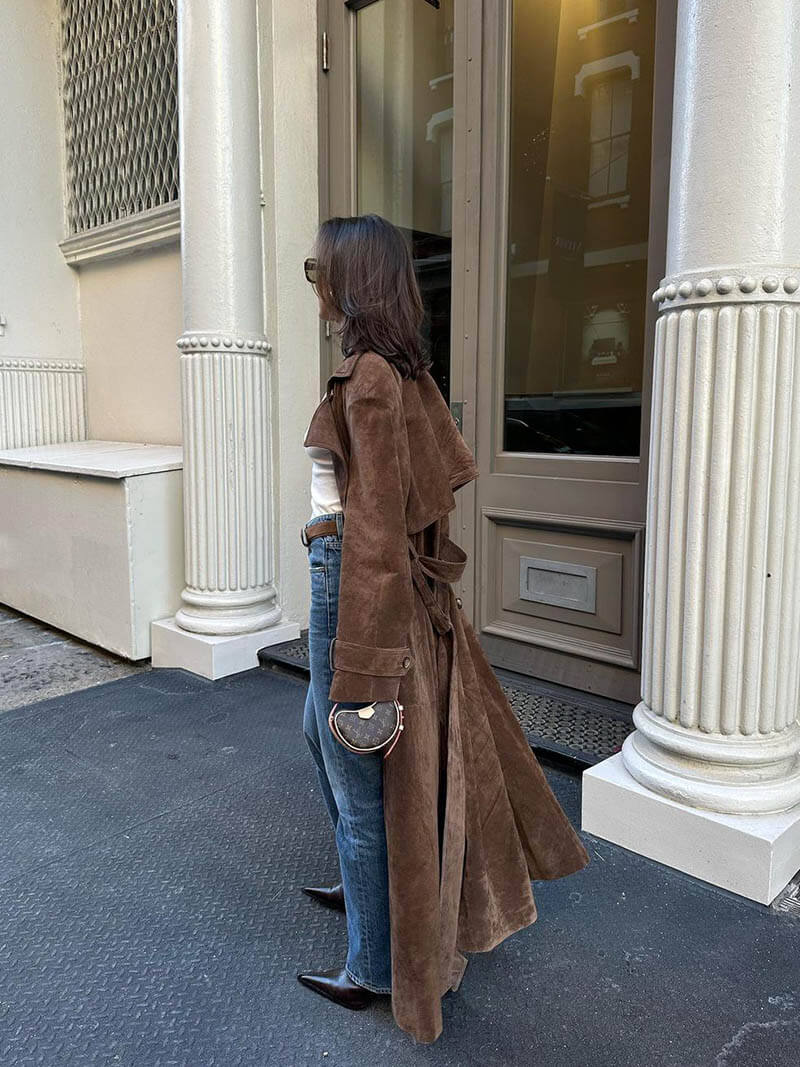 Zahra | Elegante suède Trenchcoat