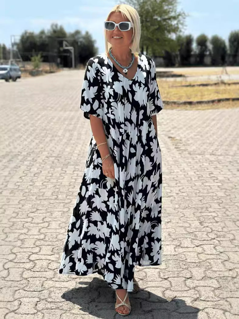 Sanne – Maxi Jurk met V-hals
