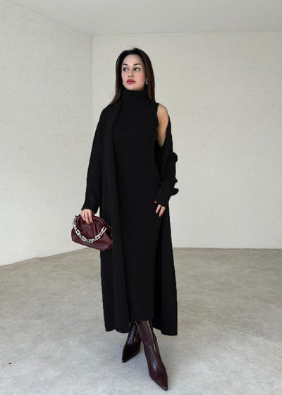 Emilie - Gebreide Jurk en Vest Set