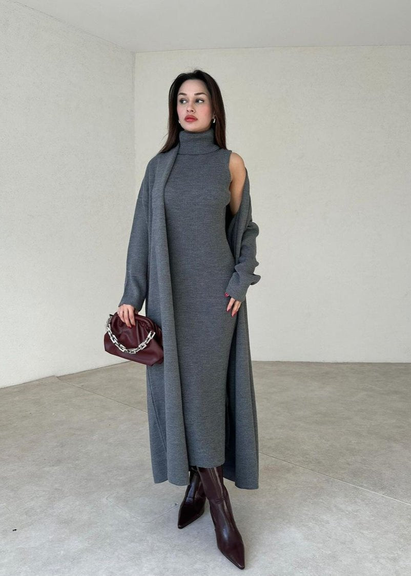 Emilie - Gebreide Jurk en Vest Set