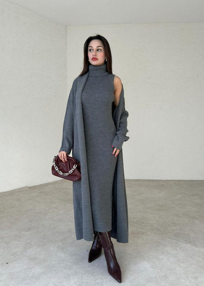 Emilie - Gebreide Jurk en Vest Set