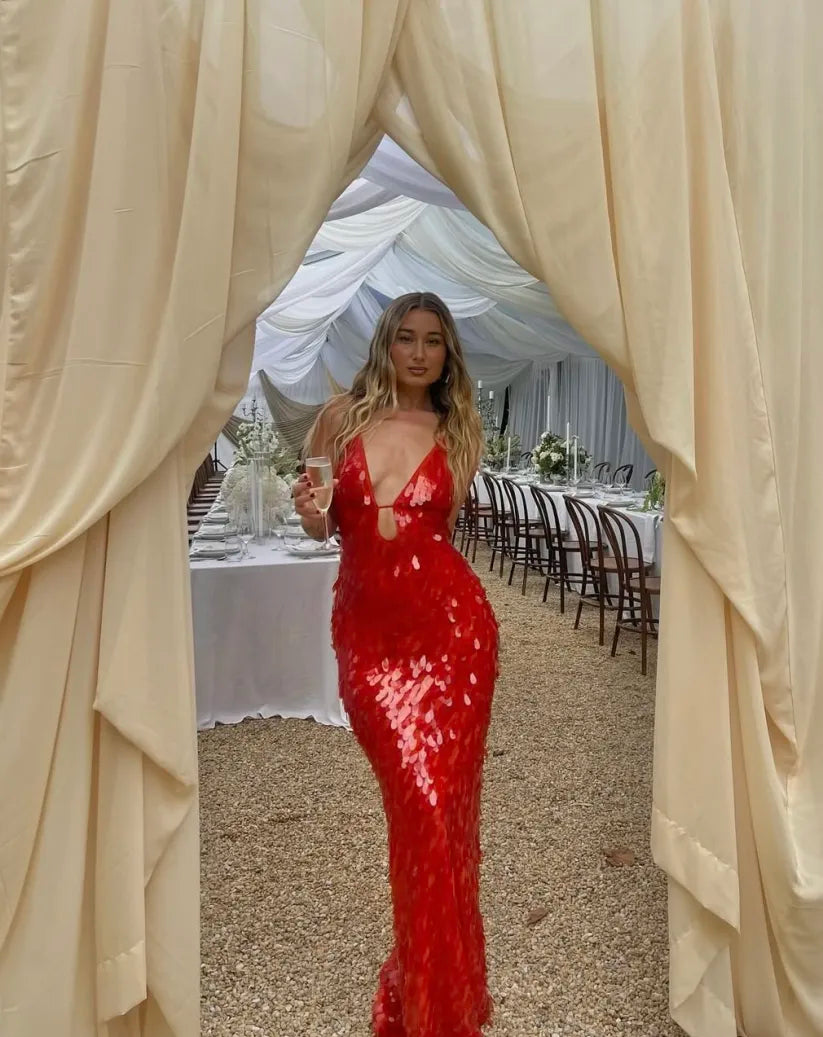 Pailletten Maxi Jurk