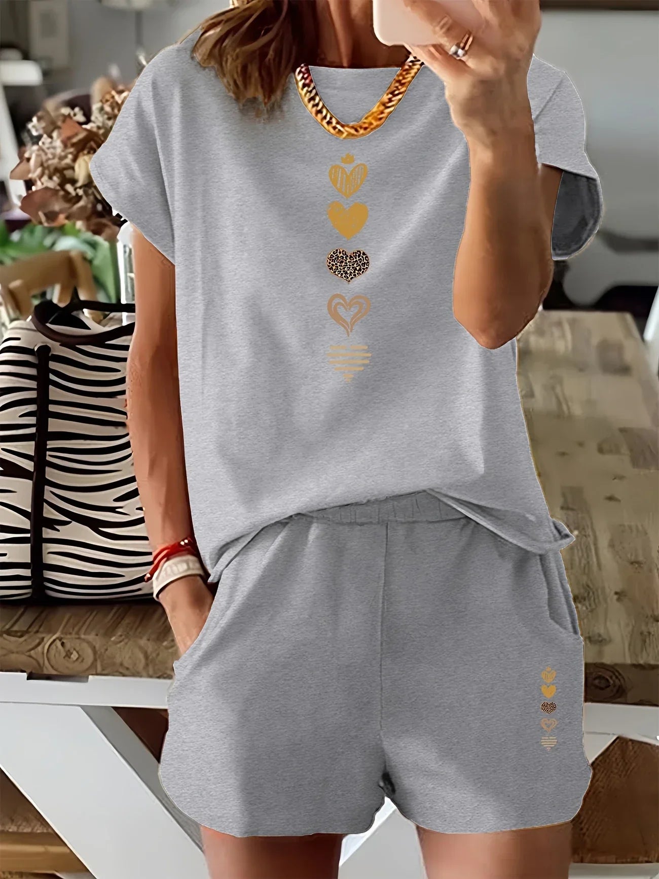 Lyra – Casual Tweedelige Set met Grafische Print