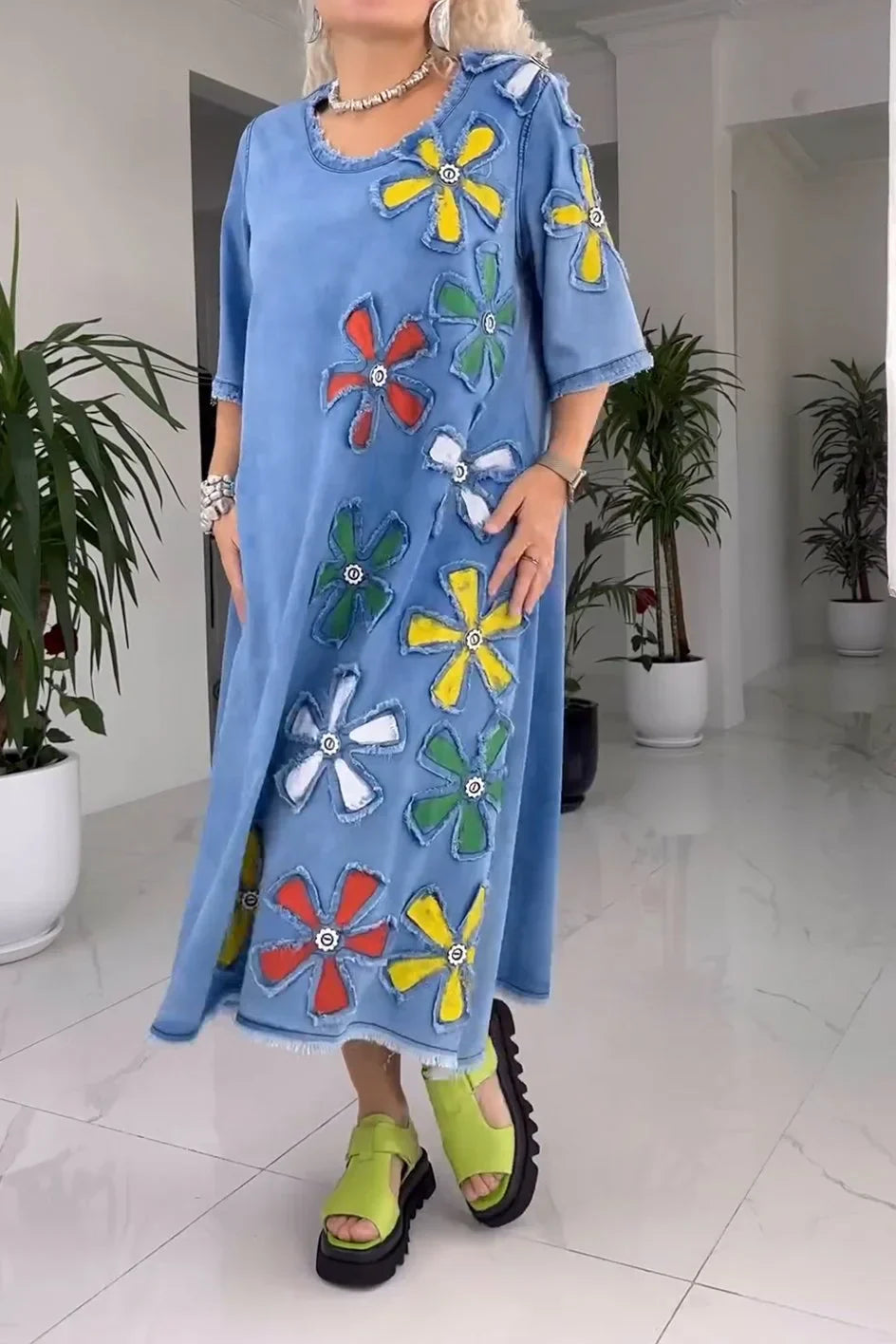 Jiella – Casual Jurk met Bloemenprint