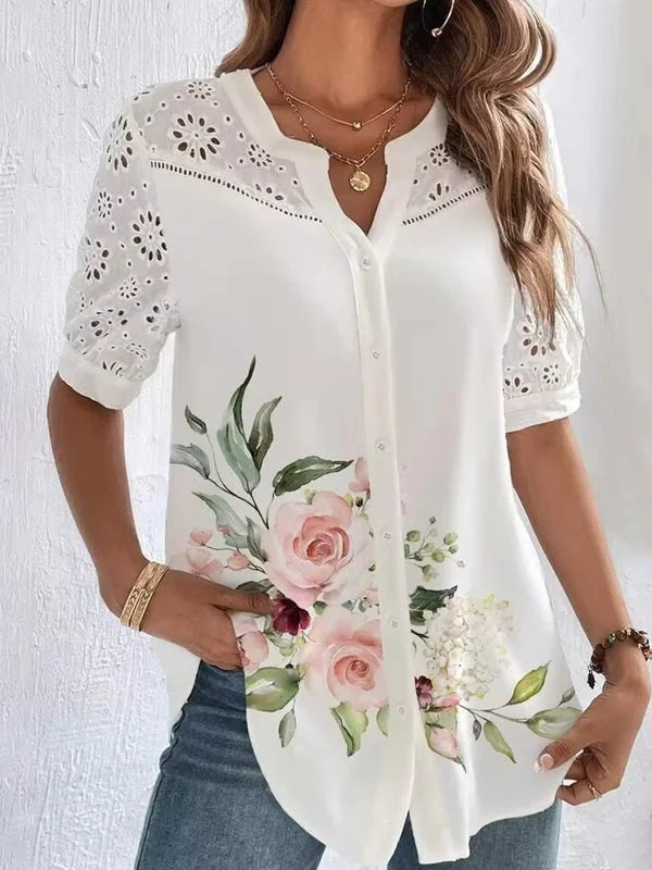 Zoila – Elegante Blouse met Korte Mouwen