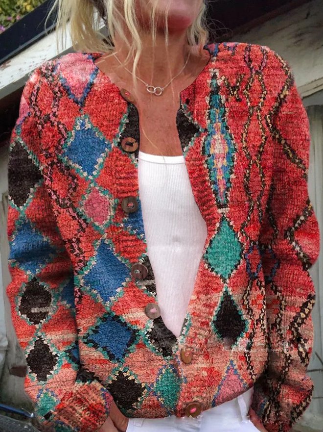 Eva | Gebreid vest met bloemenmotief