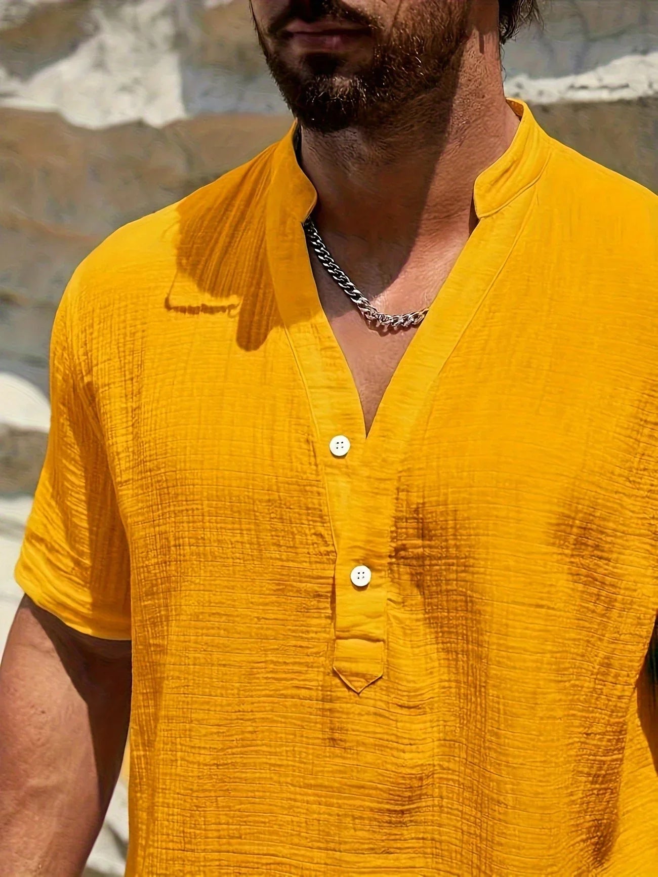Olivier – Elegante Zomeroverhemd met Opstaande Kraag