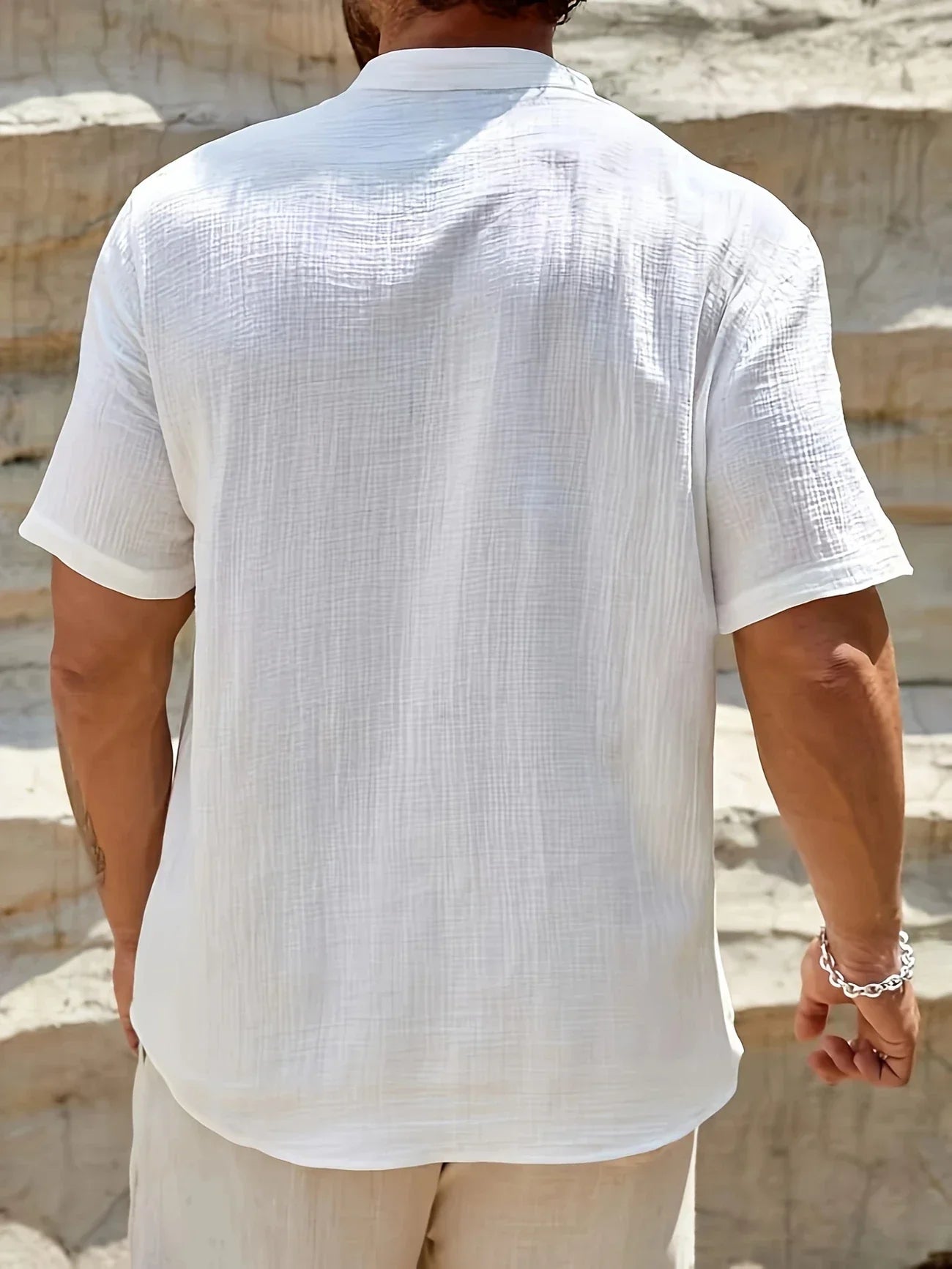 Olivier – Elegante Zomeroverhemd met Opstaande Kraag