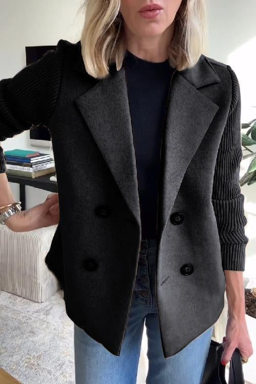 Lenora™ | Elegante Blazer met Gebreide Mouwen