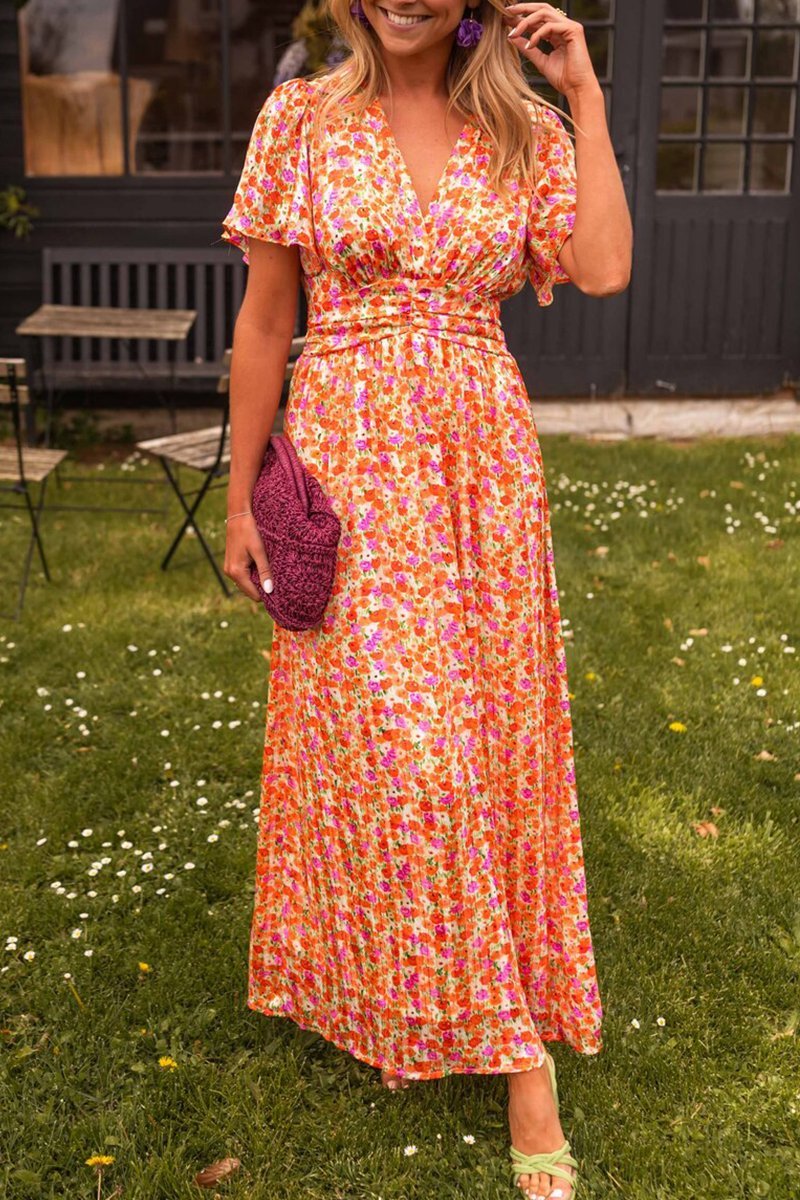 Pauline – Lange bloemenjurk