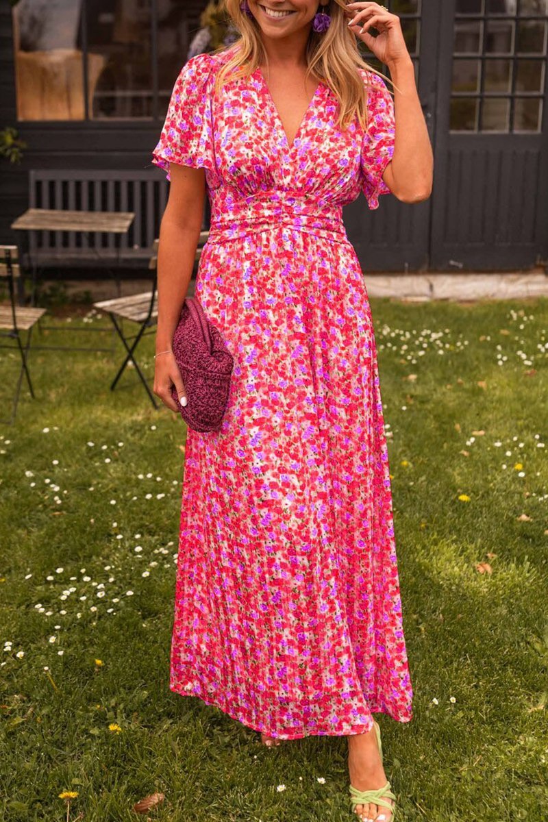 Pauline – Lange bloemenjurk