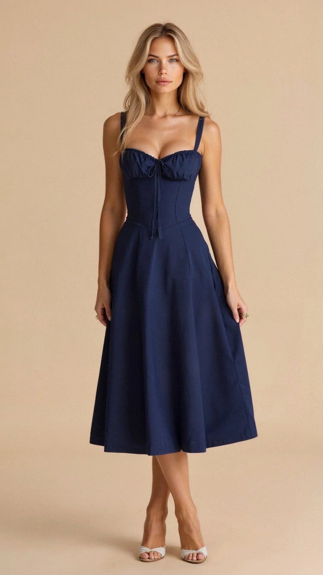 Floral Bustier Midriff Taillecorrigerende Jurk