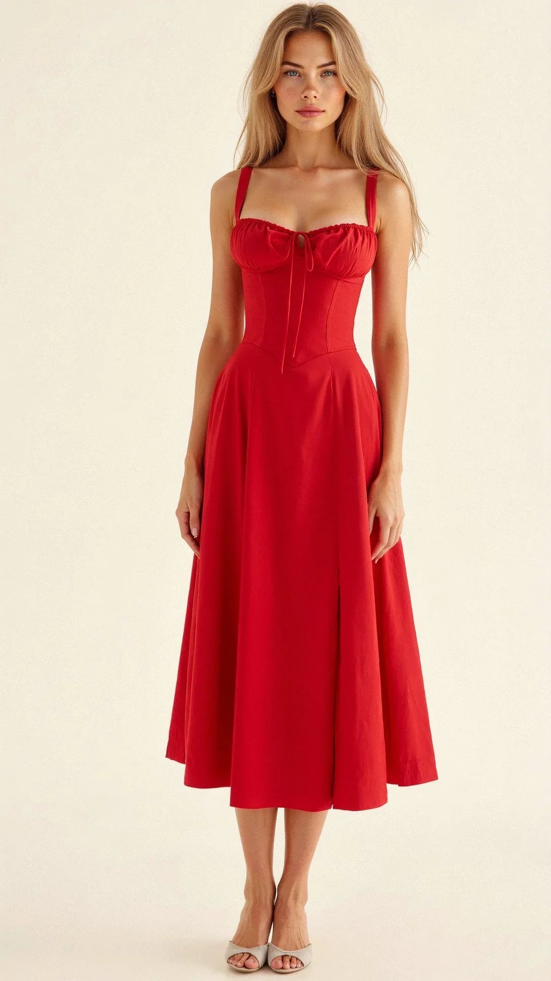 Floral Bustier Midriff Taillecorrigerende Jurk