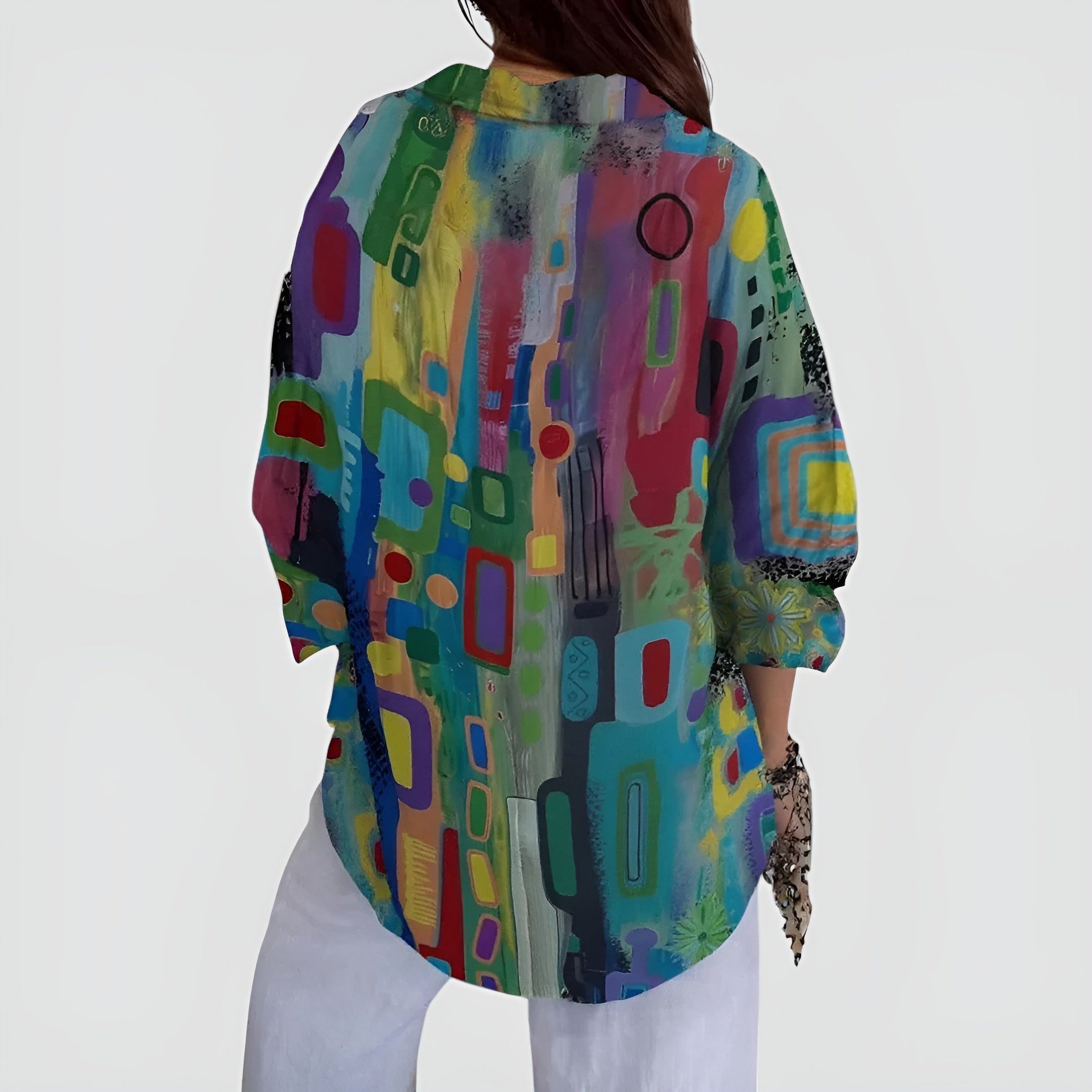 Edna™ Blouse met Geometrisch Patroon