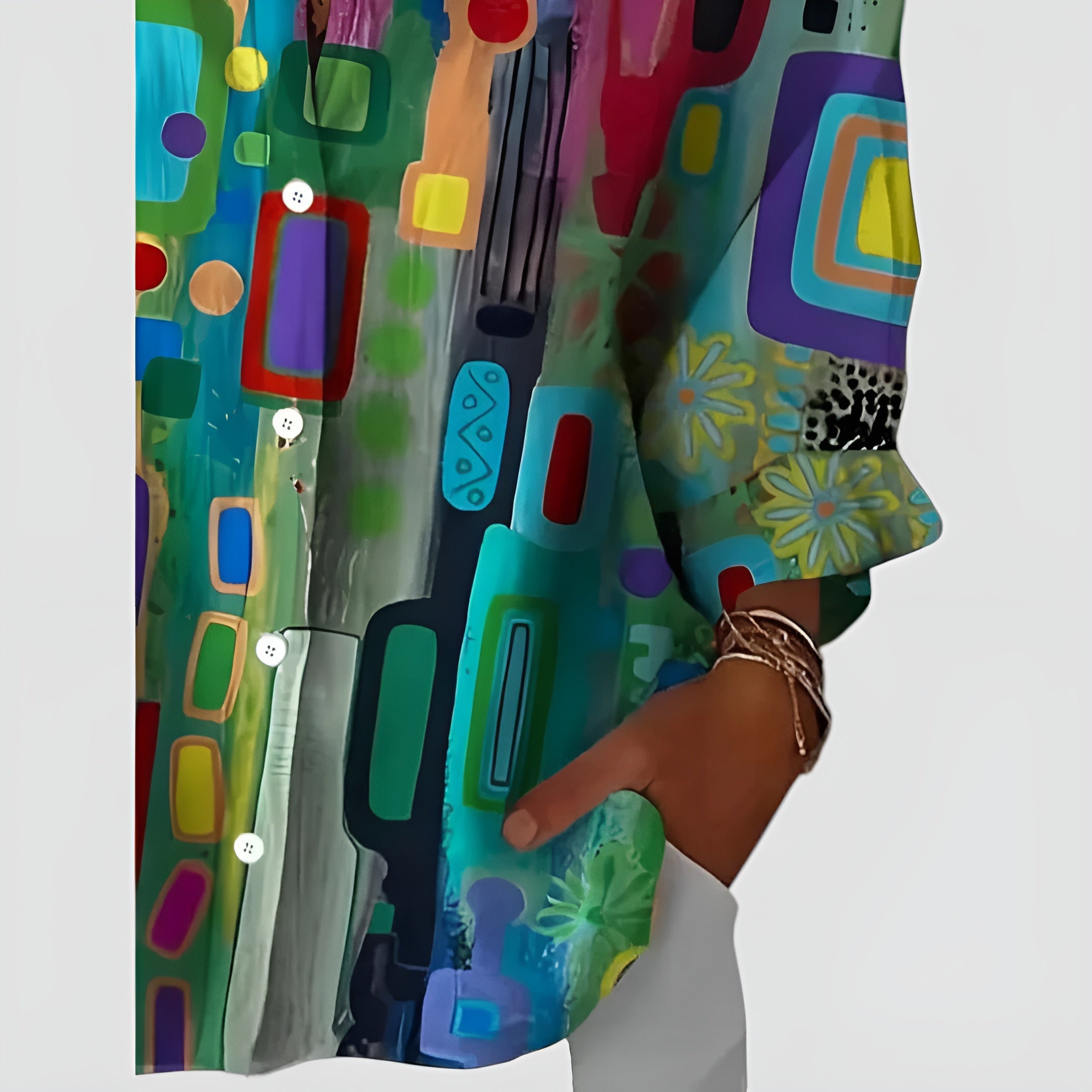 Edna™ Blouse met Geometrisch Patroon